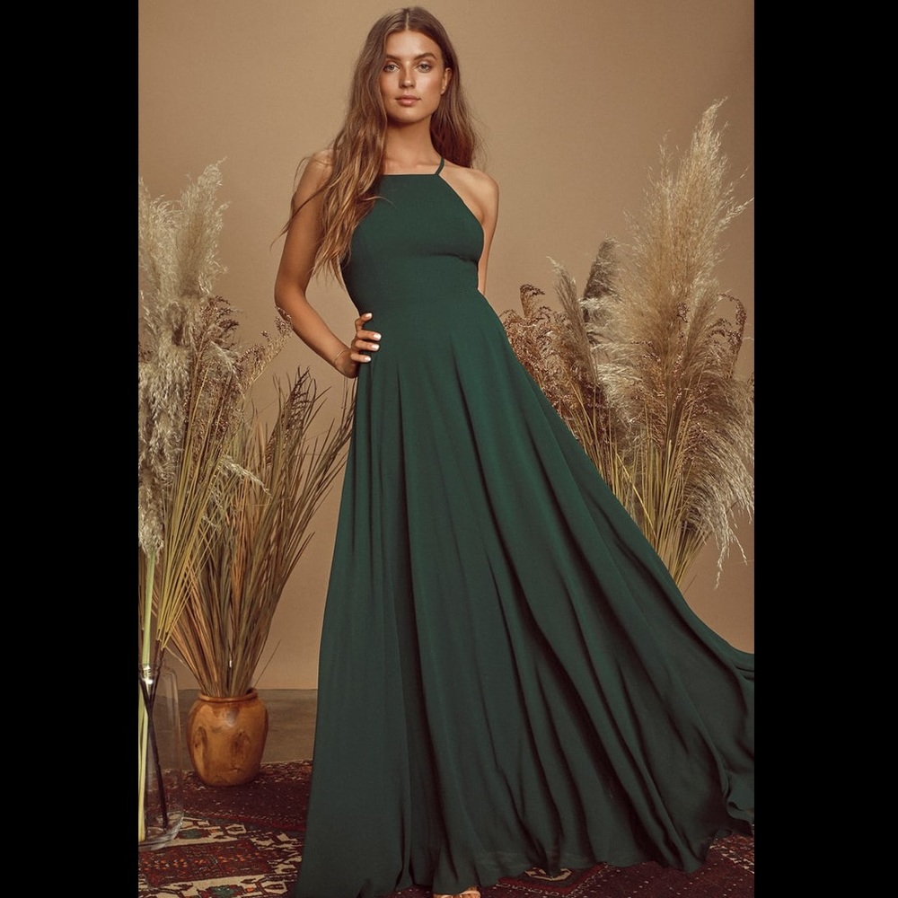 Mythical Kind of Love Dark Green Maxi Dress